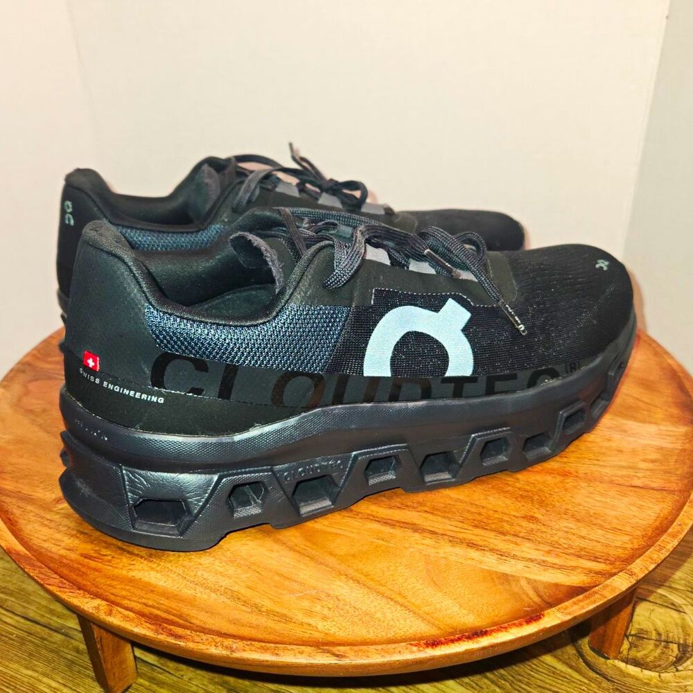 On Cloudmonster “All Black” Low Top Mesh Lace-Up Sneakers Men's Size 12